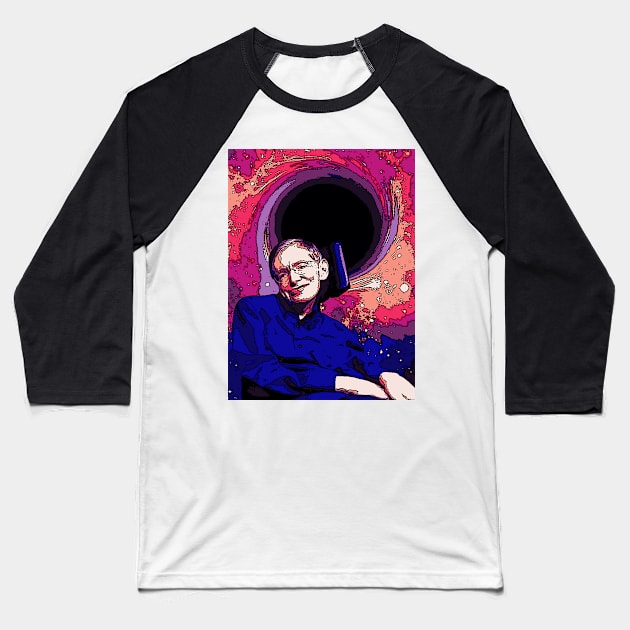 Stephen Hawking Baseball T-Shirt by Aleksander37